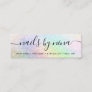 Holographic rainbow glitter glam script signature mini business card