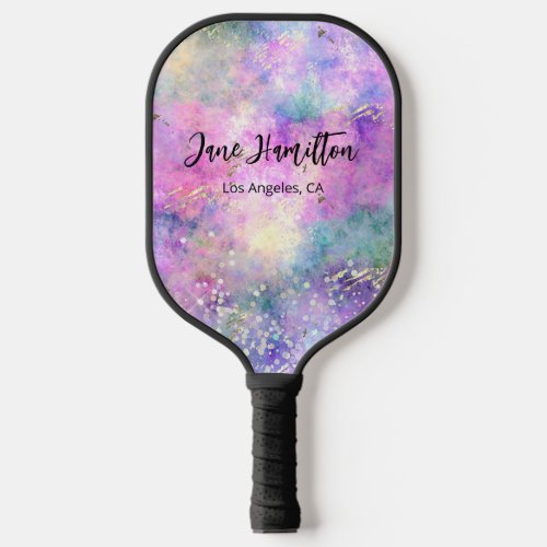 Holographic Rainbow Glitter Pickleball Paddle