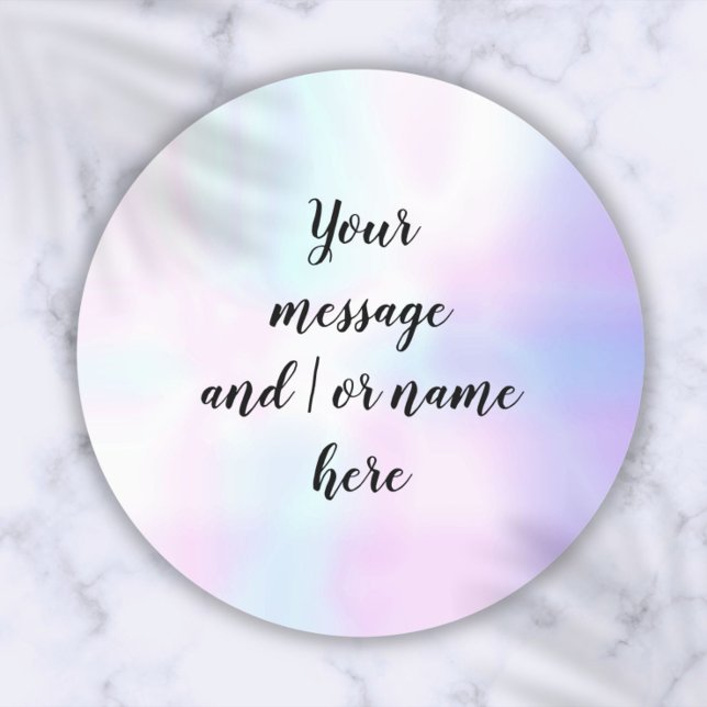 Holographic Rainbow Gradient Personalized Classic Round Sticker (Holographic Rainbow Gradient Personalized Classic Round Sticker)