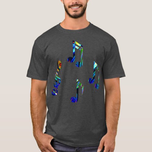 Holographic Rainbow Music Note Holo Note watercolo T_Shirt