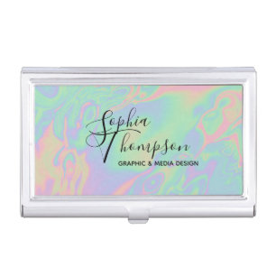 Holographic Rainbow Pastel - Business Card Holder