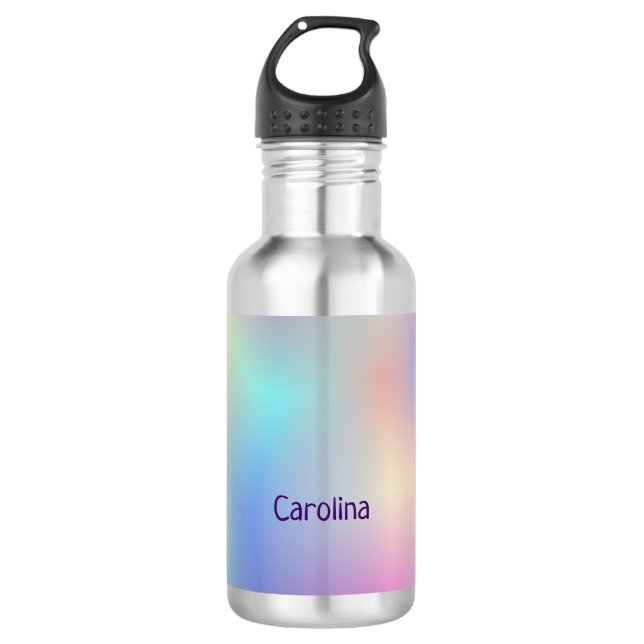 holographic  rainbow stainless steel water bottle (Front)