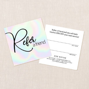 Holographic Refer a Friend Referral Card