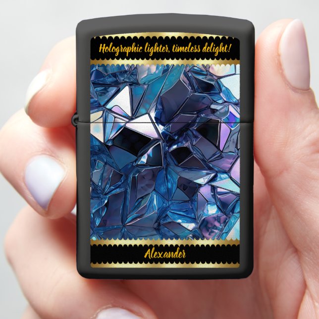 Holographic Reflections on Crumpled Surface Zippo Lighter (In Hand)