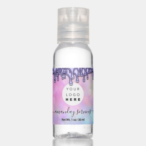 Holographic Rose  Gold  Glitter Logo Unicorn Hand Sanitizer