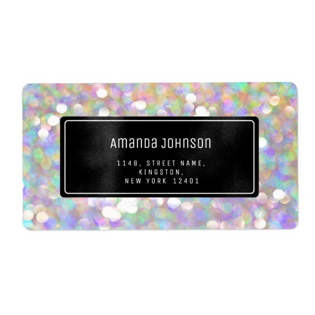 Holographic RSVP Framed Boutique Online Shop Label (Front)