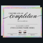 Holographic Salon Certificate of Completion Award<br><div class="desc">Modern Holographic Salon Certificate of Completion Awards.</div>