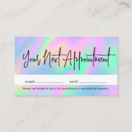 Holographic Script Calligraphy Appointment Card