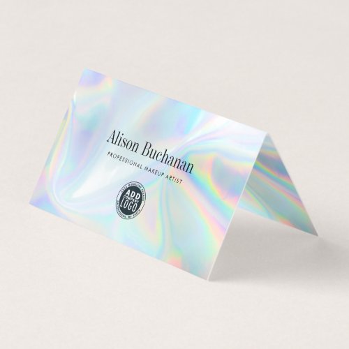 Holographic Script Manager Iridescent QR Code Business Card