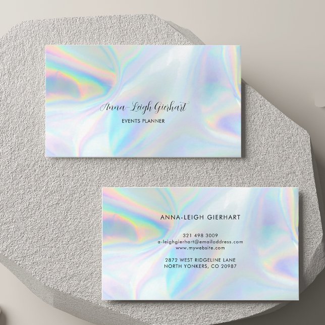 Holographic Script Modern Minimal Business Card (Holographic Script Modern Minimal Business Card)
