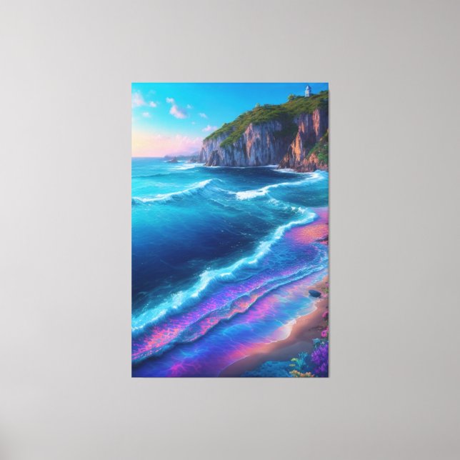 Holographic sea Stretched Canvas Print (Front)