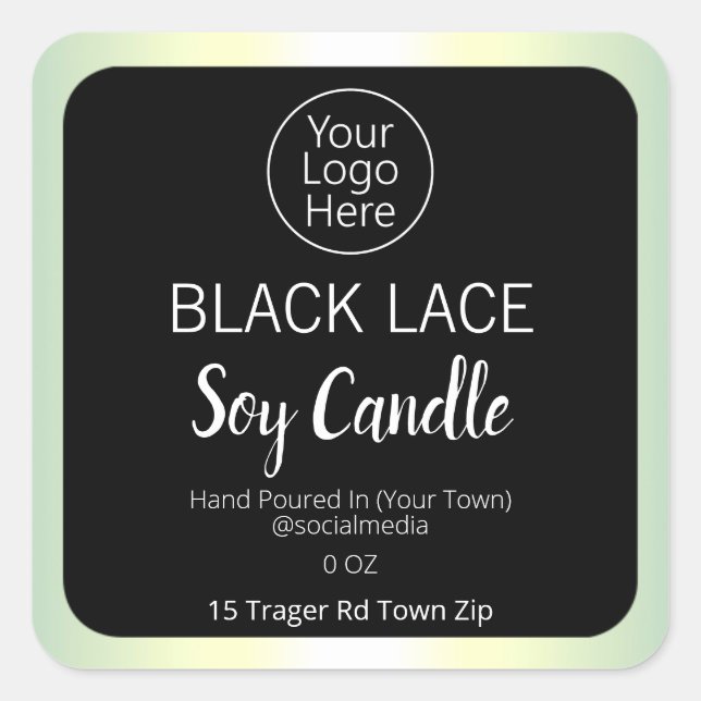 Holographic Self Formulated Scent Candle Labels (Front)