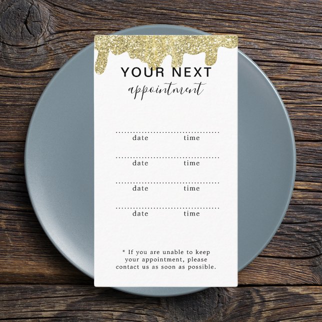 Holographic Signature Modern Glam Gold Glitter Appointment Card (Holographic Signature Modern Glam Gold Glitter Appointment Card
)