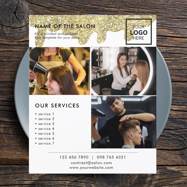 Holographic Signature Modern Glam Gold Glitter Flyer (Holographic Signature Modern Glam Gold Glitter Flyer
)