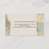Holographic Signature Script Modern Glam Glitter Appointment Card (Back)