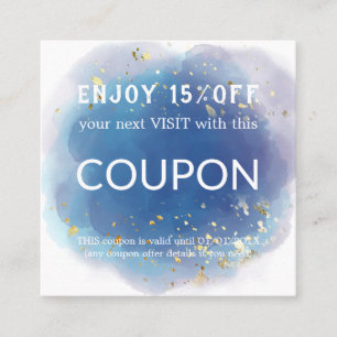 Holographic Signature Script Modern Glam Glitter Discount Card