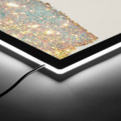 Holographic Signature Script Modern Glam Glitter LED Sign (Corner)