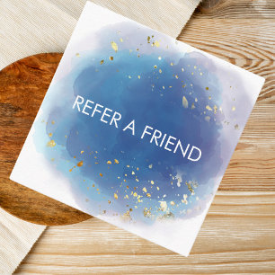 Holographic Signature Script Modern Glam Glitter Referral Card