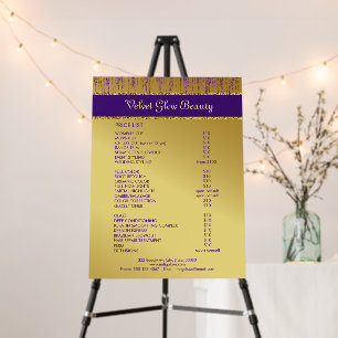 Holographic Signature Script Modern Gold Glitter Foam Board