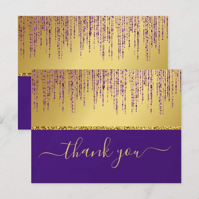 Holographic Signature Script Modern Gold Glitter Postcard (Front/Back)