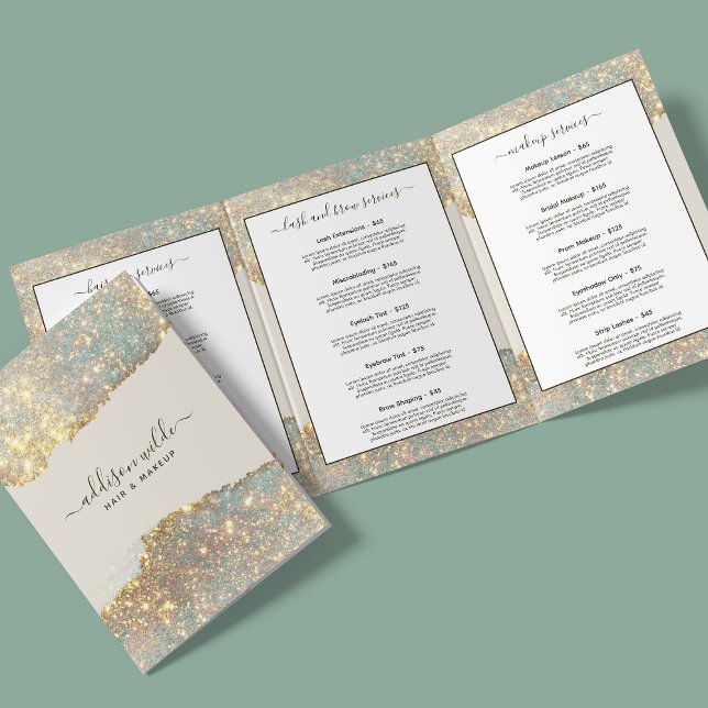 Holographic Signature Script Modern Salon Brochure (Creator Uploaded)