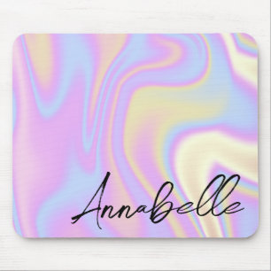 Holographic Signature Script Personalized Name Mouse Pad