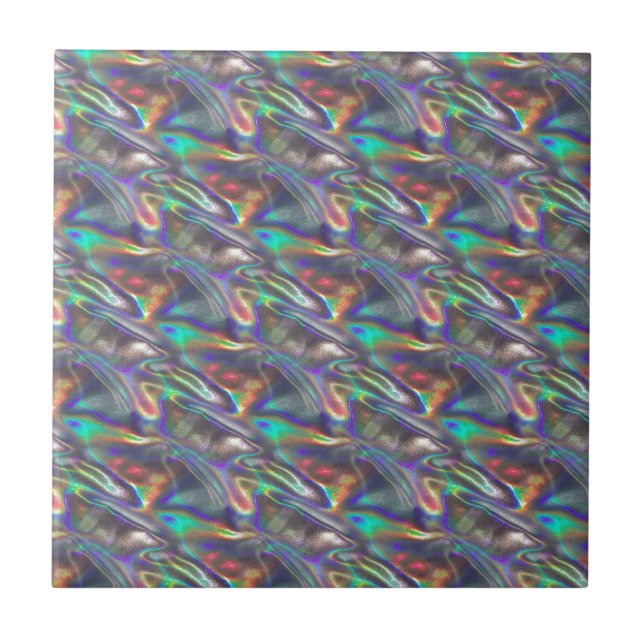 holographic silver ceramic tile (Front)