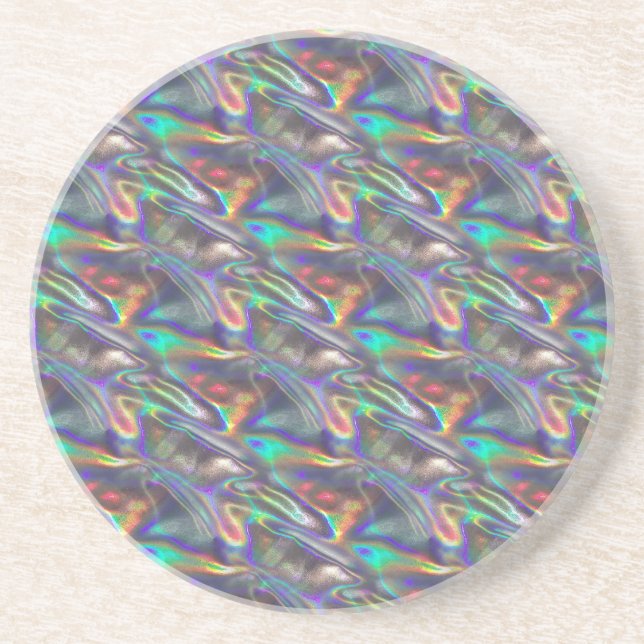 holographic silver drink coaster (Front)
