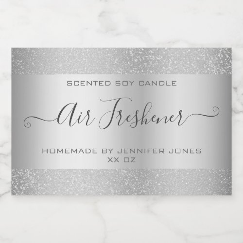 Holographic Silver Ombre Glitter Candle Packaging Food Label