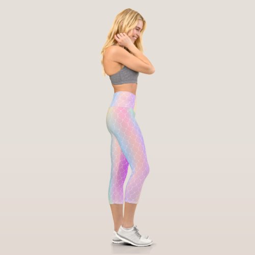 holographic siren with gradient scales capri leggings