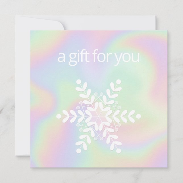 Holographic Snowflake Holiday Gift Certificate (Front)