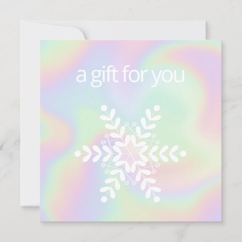 Holographic Snowflake Holiday Gift Certificate