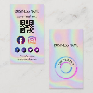 Holographic -Social Media QR Code Business Card