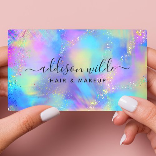 Holographic Sparkle Opal Iridescent Business Card