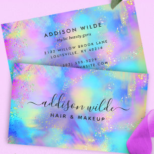 Holographic Sparkle Opal Iridescent Business Card