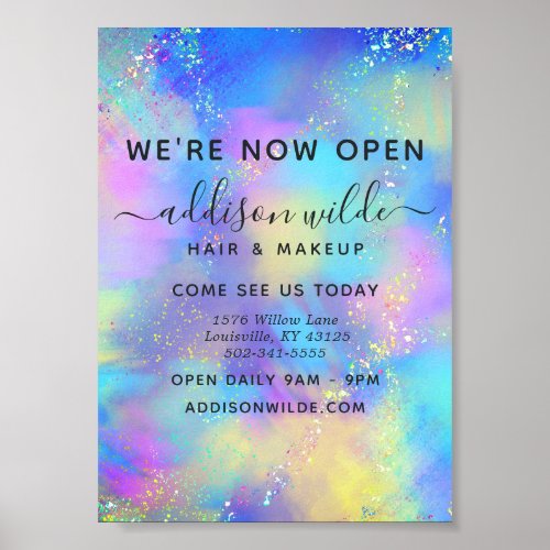 Holographic Sparkle Opal Iridescent Business Poster