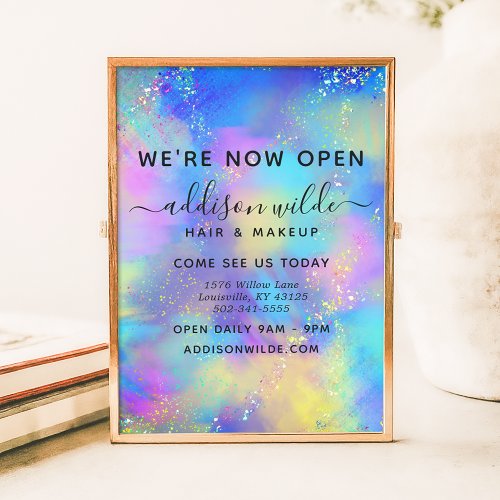 Holographic Sparkle Opal Iridescent Business Poster