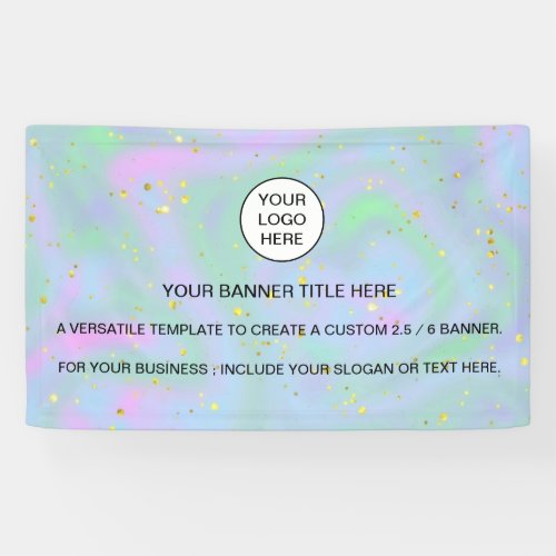 Holographic Sparkle Opal Iridescent business sign