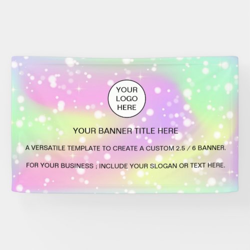 Holographic Sparkle Opal Iridescent business sign