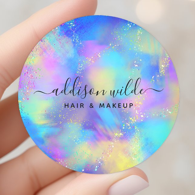 Holographic Sparkle Opal Iridescent Classic Round Sticker (Creator Uploaded)