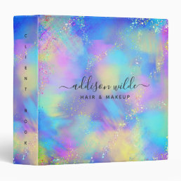 Holographic Sparkle Opal Iridescent Client 3 Ring Binder