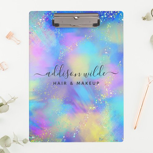 Holographic Sparkle Opal Iridescent Clipboard