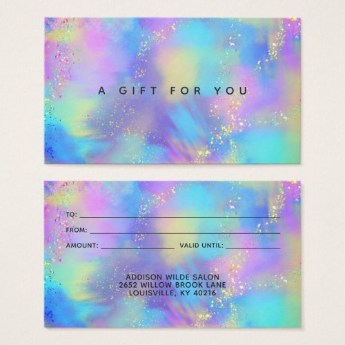 Holographic Sparkle Opal Iridescent Gift Card