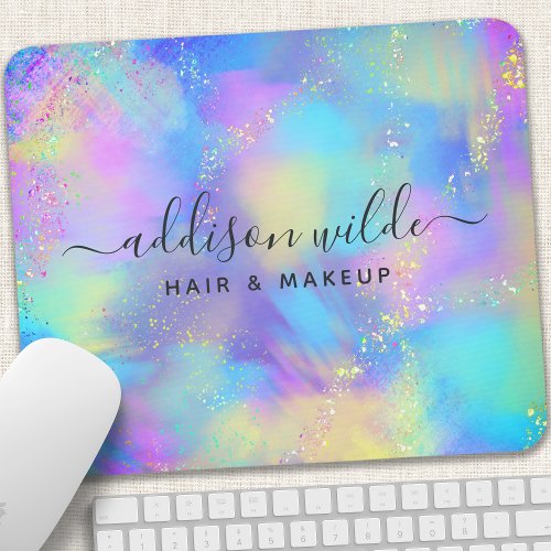Holographic Sparkle Opal Iridescent Mouse Pad