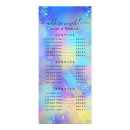 Holographic Sparkle Opal Iridescent Service Price Rack Card