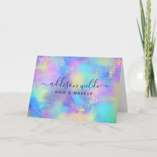 Holographic Sparkle Opal Iridescent Thank You Card