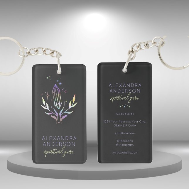 Holographic Spiritual Crystals Mystic Black Keychain (Holographic Spiritual Crystals Mystic Black Keychain)