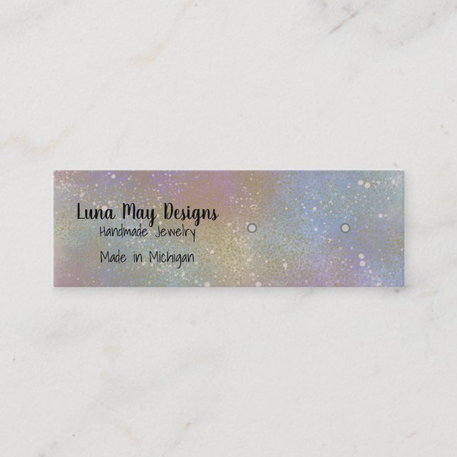 Holographic Splatter Jewelry Display Business Card (Front)