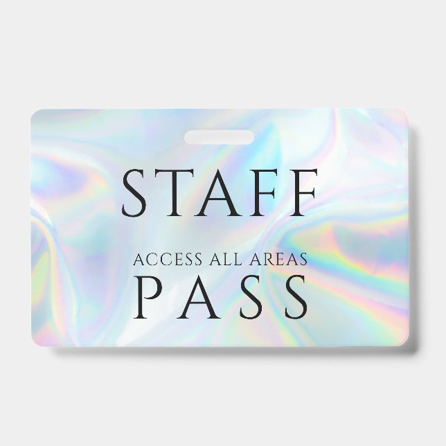 Holographic Staff All Access Pass Employee Name Badge (Front)