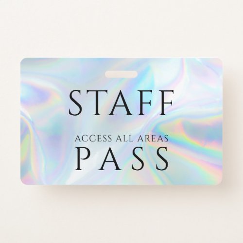 Holographic Staff All Access Pass Employee Name Badge